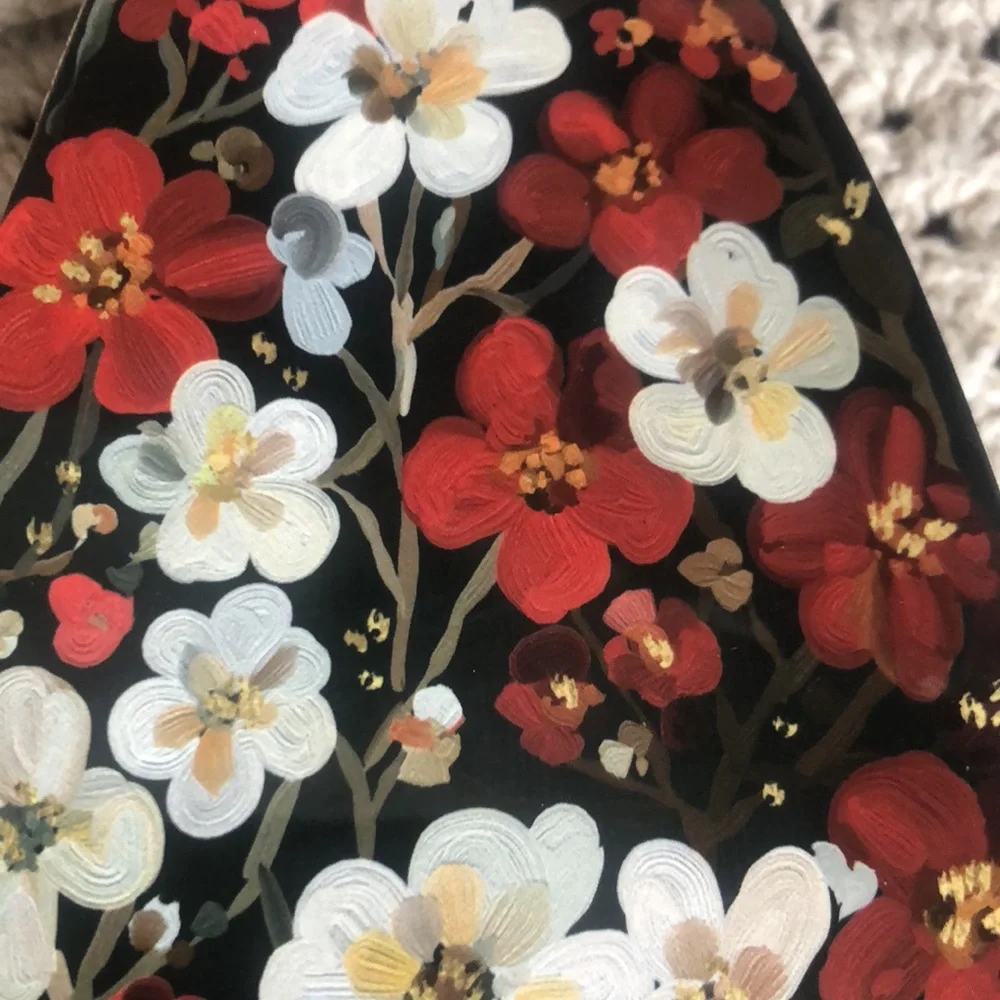 Gucci Red and Gold Floral Champagne Bottle Wooden Home Decor
